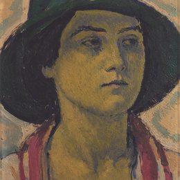 《戴帽子的年轻女子》科罗曼·莫塞尔(Koloman Moser)高清作品欣赏