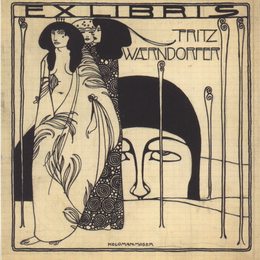 科罗曼·莫塞尔(Koloman Moser)高清作品:Drafts for the exlibris for Fritz Waerndorfer