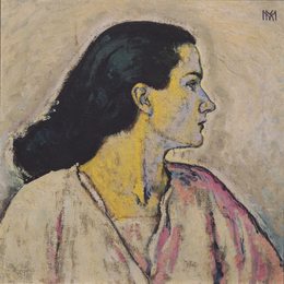 《画像中的女人肖像》科罗曼·莫塞尔(Koloman Moser)高清作品欣赏