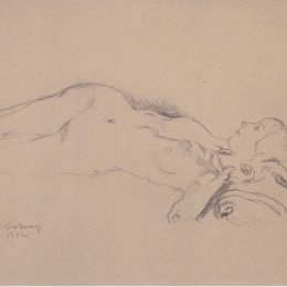 科罗曼·莫塞尔(Koloman Moser)高清作品:Reclining Female Nude (Mileva Roller)