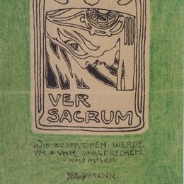 科罗曼·莫塞尔(Koloman Moser)高清作品:Postcard to Carl Moll, Ver Sacrum