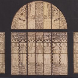 科罗曼·莫塞尔(Koloman Moser)高清作品:Church Am Steinhof, drawing of western window