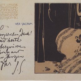 科罗曼·莫塞尔(Koloman Moser)高清作品:Ver Sacrum postcard nr. 12 I. Secessionausstellung  with gre