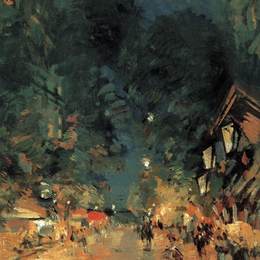 《好，晚上的街道》康斯坦丁·柯罗文(Konstantin Korovin)高清作品欣赏