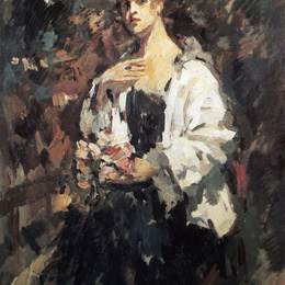 康斯坦丁·柯罗文(Konstantin Korovin)高清作品:Portrait  of Z. Pertseva