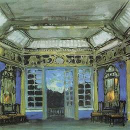 康斯坦丁·柯罗文(Konstantin Korovin)高清作品:Summer office of Prince Vasily Golitsyn