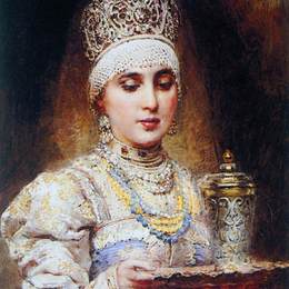 康斯坦丁·马科夫斯基(Konstantin Makovsky)高清作品:Boyaryshnya with a Tray