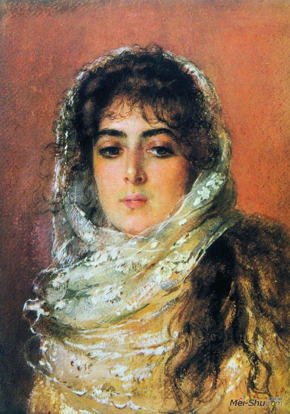 konstantin makovsky康斯坦丁·马科夫斯基油画1824《艺术家妻子肖像
