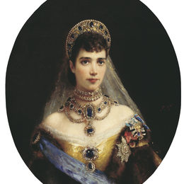 康斯坦丁·马科夫斯基(Konstantin Makovsky)高清作品:Portrait of Maria Feodorovna (Dagmar of Denmark)