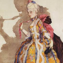 康斯坦丁·索莫夫(Konstantin Somov)高清作品:Design of Costume for Awnings T. Karsavina (To Dance to Musi