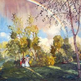 《彩虹景观》康斯坦丁·索莫夫(Konstantin Somov)高清作品欣赏