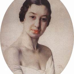 康斯坦丁·索莫夫(Konstantin Somov)高清作品:Portrait of B. Popova (Paris)