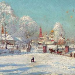 《雪中寺》康斯坦丁·由安(Konstantin Yuon)高清作品欣赏