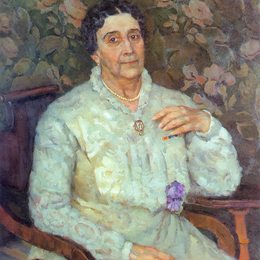 康斯坦丁·由安(Konstantin Yuon)高清作品:Portrait of actress E.D. Turchaninova