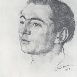 康斯坦丁·由安(Konstantin Yuon)高清作品:Portrait of E.V. Braginsky