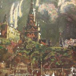 康斯坦丁·由安(Konstantin Yuon)高清作品:Stage design &amp;ampquotThe Red Square&amp;ampquot