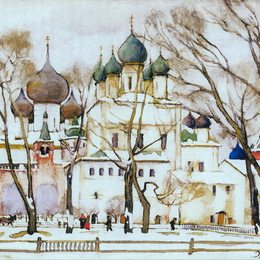 《罗斯托夫大帝的导管》康斯坦丁·由安(Konstantin Yuon)高清作品欣赏