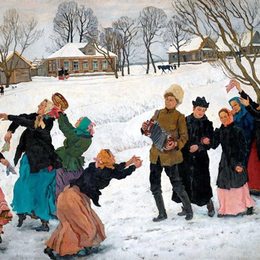 《媒人的舞蹈利亚切沃》康斯坦丁·由安(Konstantin Yuon)高清作品欣赏