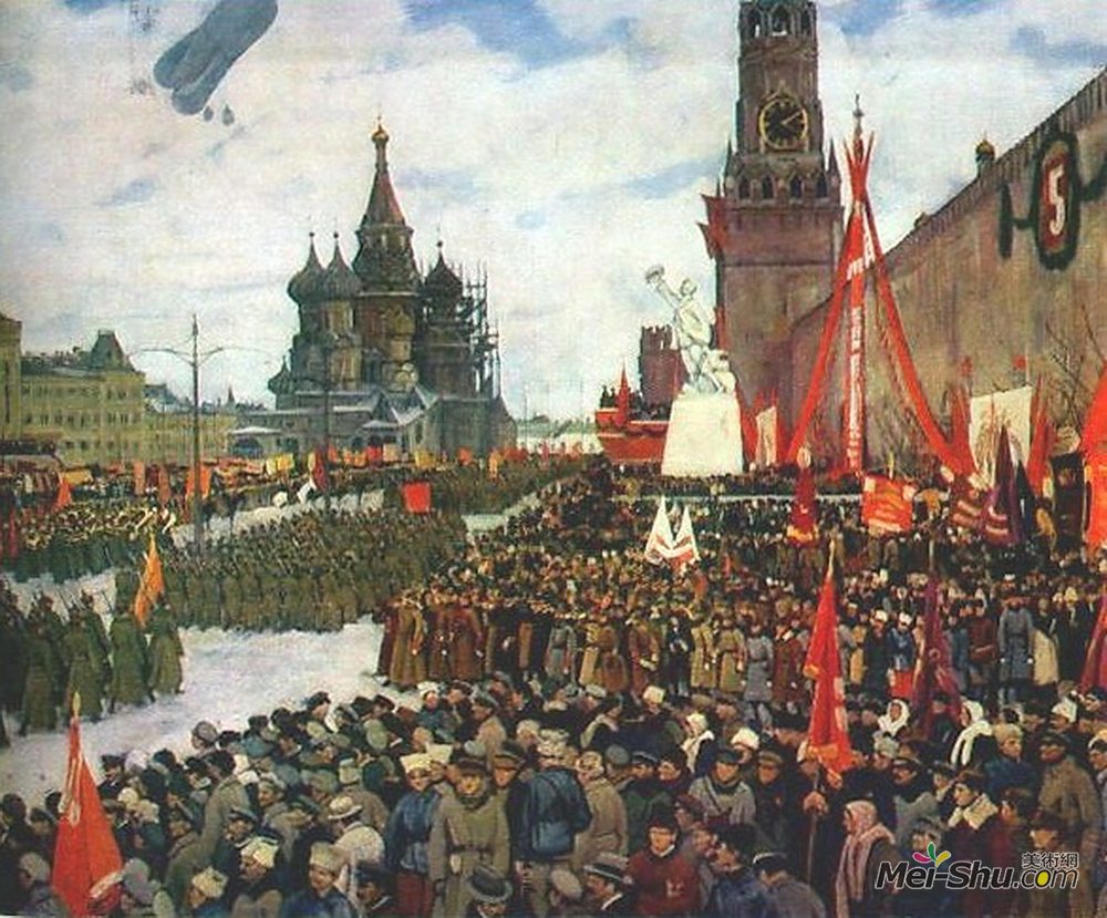 konstantin yuon康斯坦丁·由安油画2133《红军阅兵》康斯坦丁·由安