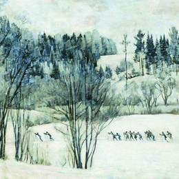 《滑雪游》康斯坦丁·由安(Konstantin Yuon)高清作品欣赏