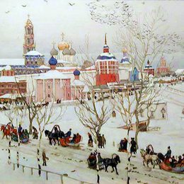 《沃克扎纳亚街弗朗森寺观》康斯坦丁·由安(Konstantin Yuon)高清作品欣赏