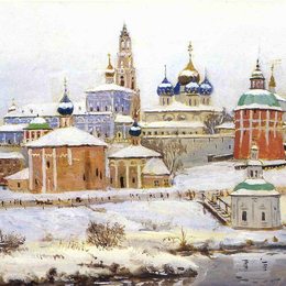 康斯坦丁·由安(Konstantin Yuon)高清作品:Troitse-Sergiyev Monastery