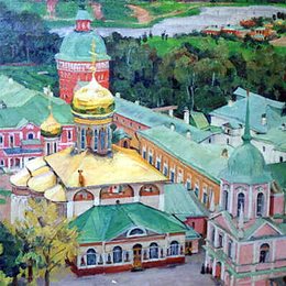 康斯坦丁·由安(Konstantin Yuon)高清作品:Troitsky Cathederal in Troitse-Sergiyev Monastery