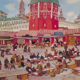 康斯坦丁·由安(Konstantin Yuon)高清作品:Troitsky Tenements. Zagorsk