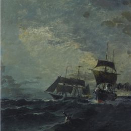 《海上的小船》康斯坦丁·沃拉纳基思(Konstantinos Volanakis)高清作品欣赏