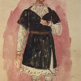 库兹马·彼得罗夫(Kuzma Petrov-Vodkin)高清作品:Costume Design for the tragedy of Pushkins Boris Go