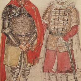 库兹马·彼得罗夫(Kuzma Petrov-Vodkin)高清作品:Costume Design for the tragedy of Pushkins Boris Go