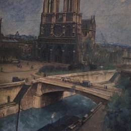 库兹马·彼得罗夫(Kuzma Petrov-Vodkin)高清作品:Paris.Notre-Dame