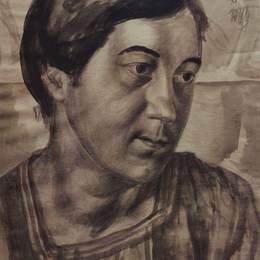 《艺术家妻子肖像》库兹马·彼得罗夫(Kuzma Petrov-Vodkin)高清作品欣赏