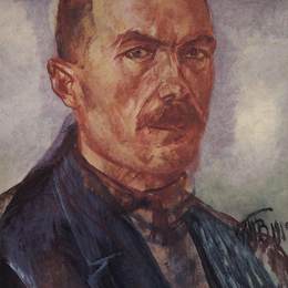 《自画像》库兹马·彼得罗夫(Kuzma Petrov-Vodkin)高清作品欣赏