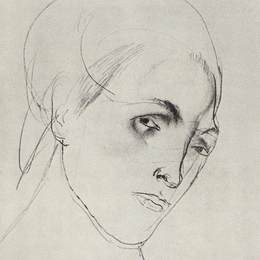 《一个女人的头像画母亲》库兹马·彼得罗夫(Kuzma Petrov-Vodkin)高清作品欣赏