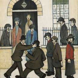 《打架》L·S·洛里(L. S. Lowry)高清作品欣赏