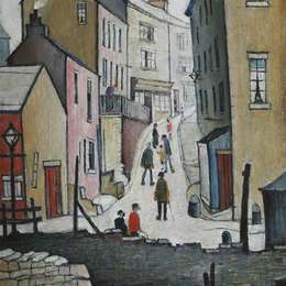 《老街》L·S·洛里(L. S. Lowry)高清作品欣赏