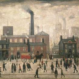《从工厂回来》L·S·洛里(L. S. Lowry)高清作品欣赏