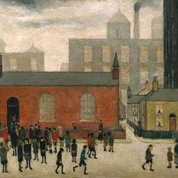 《走出学校》L·S·洛里(L. S. Lowry)高清作品欣赏