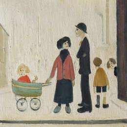 《家庭群体》L·S·洛里(L. S. Lowry)高清作品欣赏