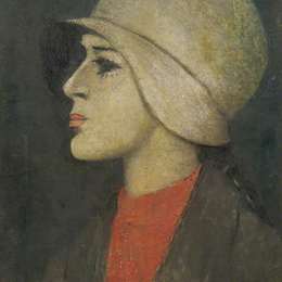 《戴帽子的女孩》L·S·洛里(L. S. Lowry)高清作品欣赏