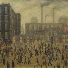 《走向磨坊》L·S·洛里(L. S. Lowry)高清作品欣赏