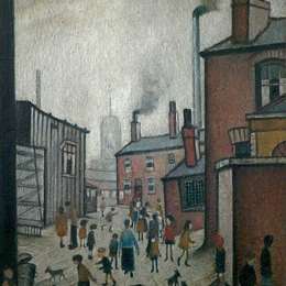 《工厂附近的房子》L·S·洛里(L. S. Lowry)高清作品欣赏