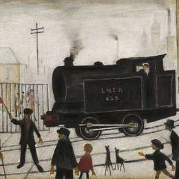 《平交道口》L·S·洛里(L. S. Lowry)高清作品欣赏