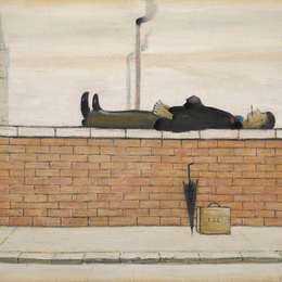 《躺在墙上的人》L·S·洛里(L. S. Lowry)高清作品欣赏