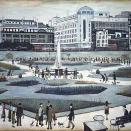 《皮卡迪利花园》L·S·洛里(L. S. Lowry)高清作品欣赏
