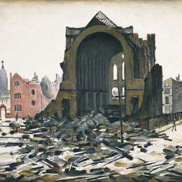 《曼彻斯特圣奥古斯丁教堂》L·S·洛里(L. S. Lowry)高清作品欣赏