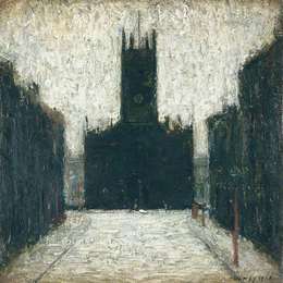 《曼彻斯特圣约翰教堂》L·S·洛里(L. S. Lowry)高清作品欣赏