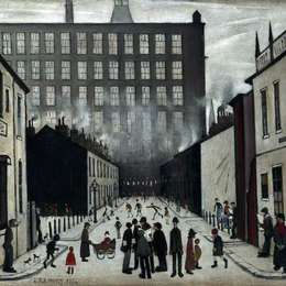 《街景》L·S·洛里(L. S. Lowry)高清作品欣赏