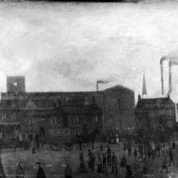 《街景（反面）》L·S·洛里(L. S. Lowry)高清作品欣赏